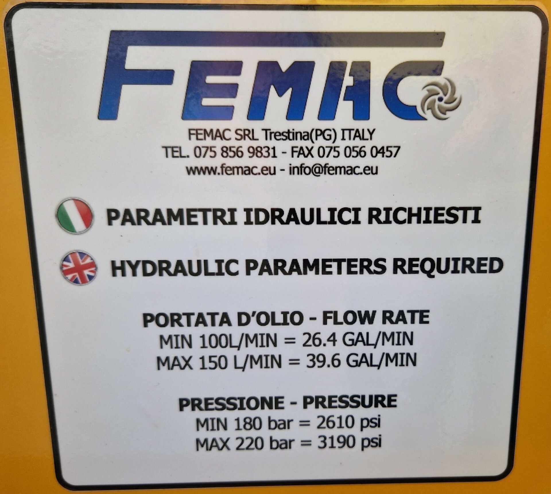 Femac DF6 virtaustietotarra