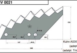 Pystyruuvin terä Kuhn, pieni - sopii myös JF, Trioliet CMV0021