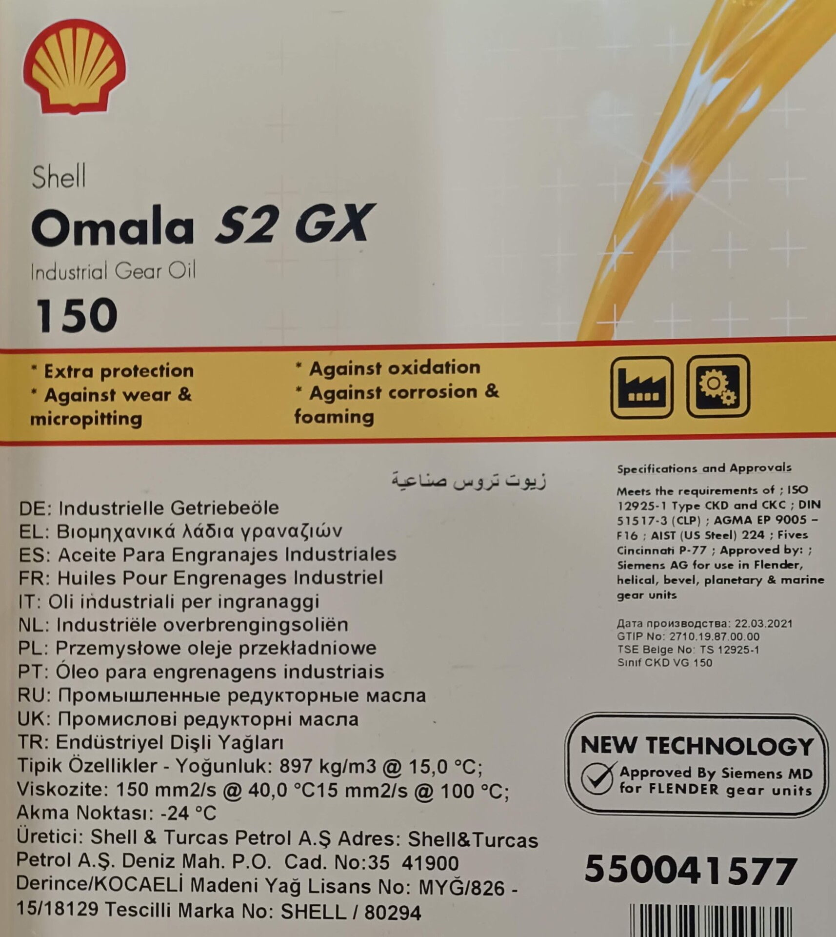 Shell öljy Cabe kulmavaihde